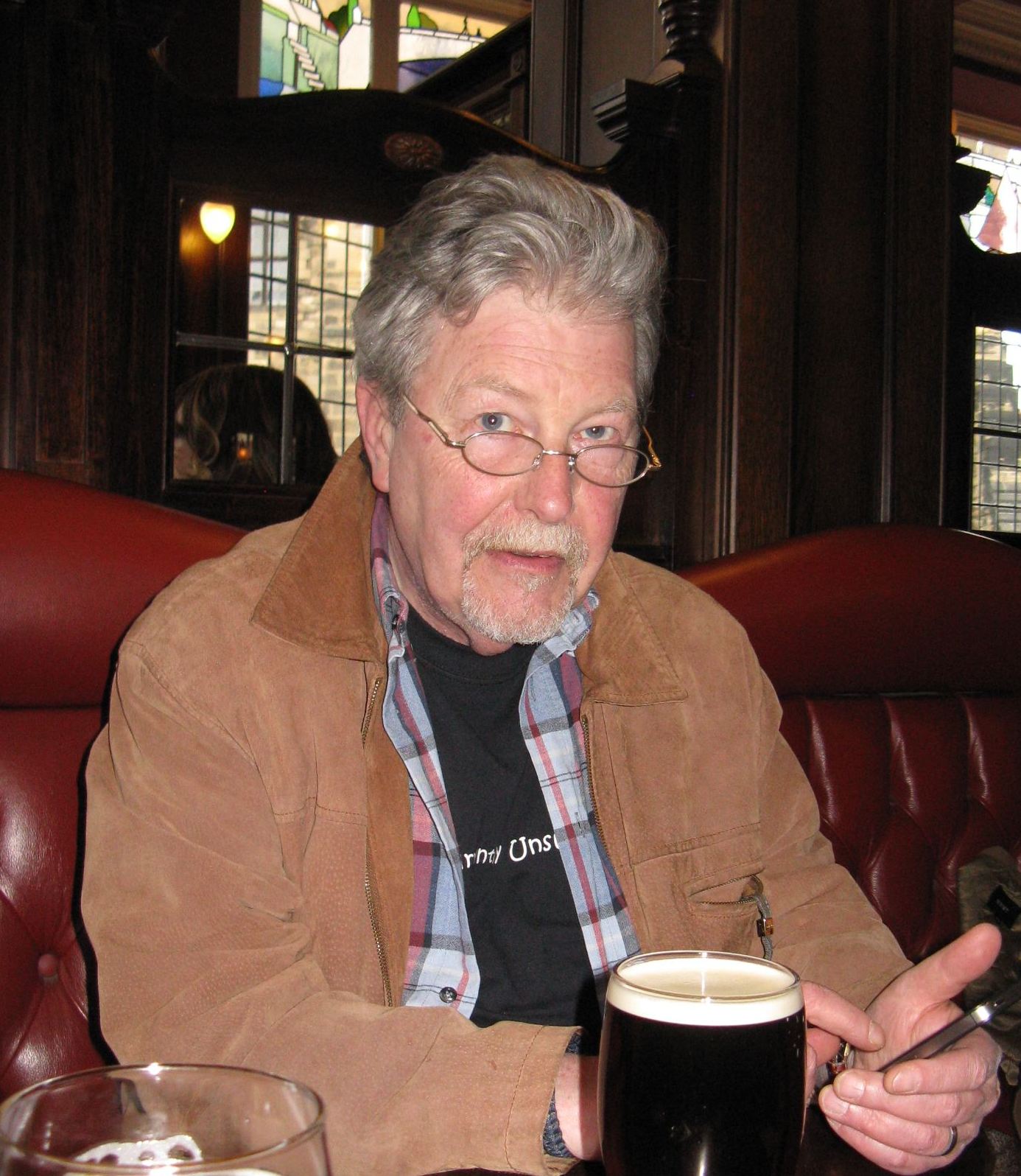 Steve with pint in hand